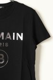 画像3: BALMAIN バルマン BH1 T-SHIRTS SILVER FOIL LOGO{11EFM00B066-OPA/11EF000B066-OPA-BAS} (3)