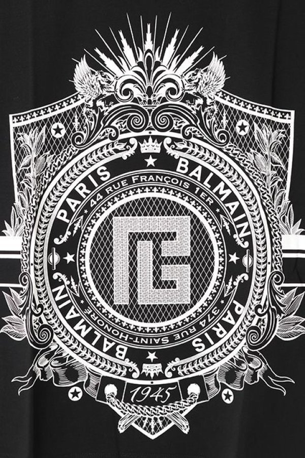 画像4: 【 30%OFF セール63,800円→44,660円】 BALMAIN バルマン BH2 T-SHIRTS BLAZON PRINT{11EF000G059-EAB-BAS} (4)