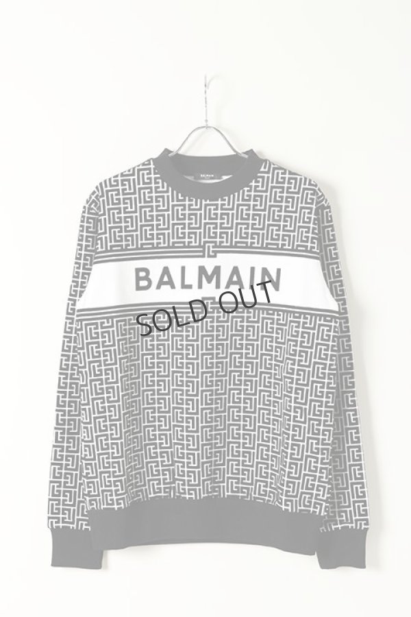 画像1: {SOLD}BALMAIN バルマン BH2 C&S SWEAT MONOGRAM-LOGO{11JQ040B089-GAB-BAS} (1)