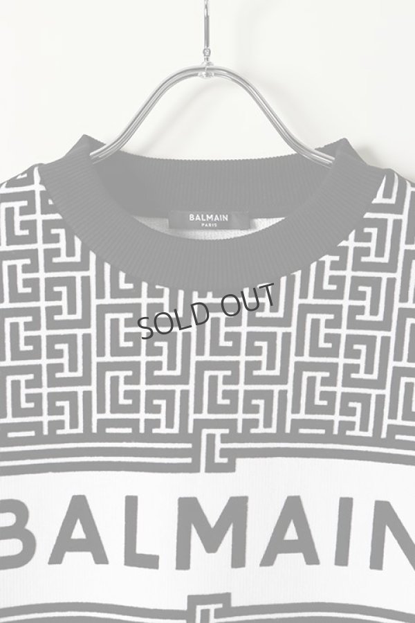 画像2: {SOLD}BALMAIN バルマン BH2 C&S SWEAT MONOGRAM-LOGO{11JQ040B089-GAB-BAS} (2)