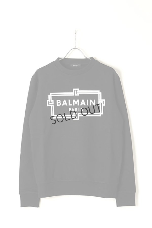 画像1: BALMAIN バルマン BH2 C&S SWEAT FRAME-LOGO{11JQ040G066-EAB-BAS} (1)