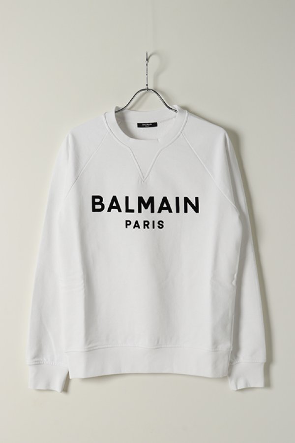 画像1: BALMAIN バルマン BH2 C&S SWEAT FLOCKY LOGO{11JQ005B042/11JQM05B042-OFA-BAS} (1)