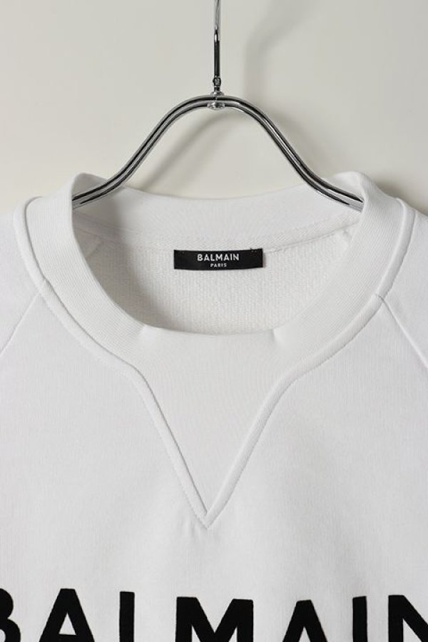 画像2: 【 30%OFF セール78,100円→54,670円】 BALMAIN バルマン BH2 C&S SWEAT FLOCKY LOGO{11JQ005B042/11JQM05B042-OFA-BAS} (2)