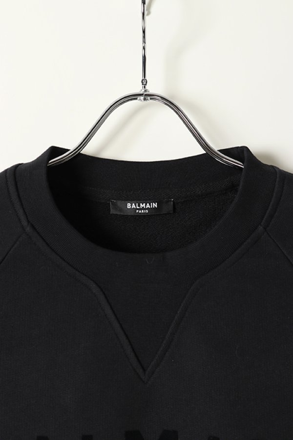 画像2: 【 30%OFF セール78,100円→54,670円】 BALMAIN バルマン BH2 C&S SWEAT FLOCKY LOGO{11JQM05B042-OPA-BAS} (2)