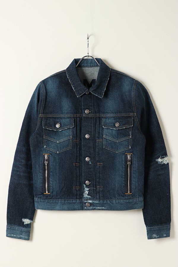 画像1: BALMAIN バルマン BH2 BLOUSON DENIM PRINT LOGO{11TC015017D-6AA/11TCM15017D-6AA-BAS} (1)