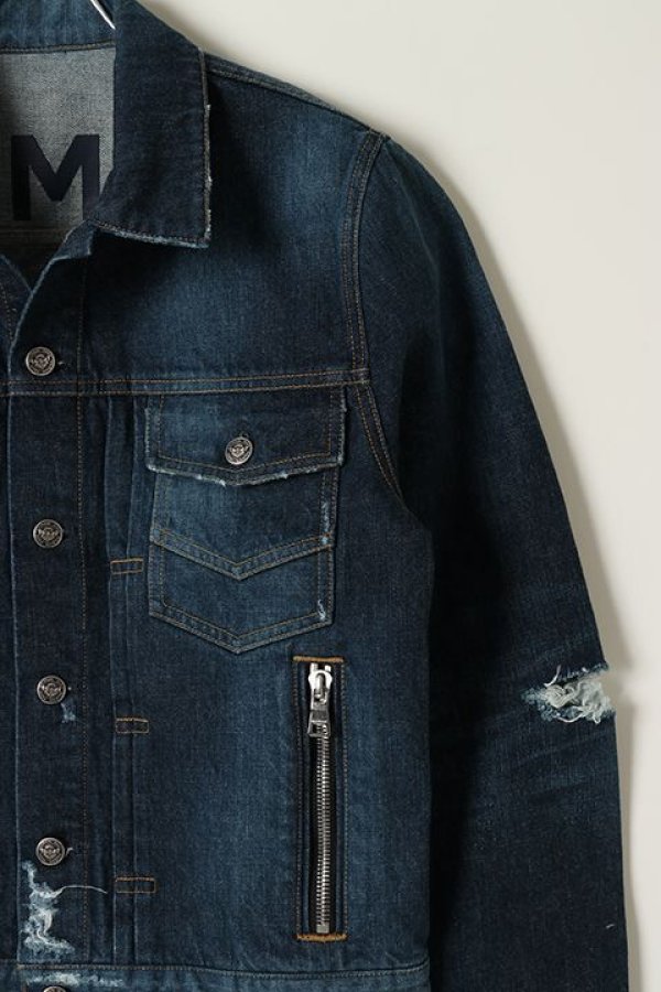 画像3: 【 30%OFF セール162,800円→113,960円】 BALMAIN バルマン BH2 BLOUSON DENIM PRINT LOGO{11TC015017D-6AA/11TCM15017D-6AA-BAS} (3)