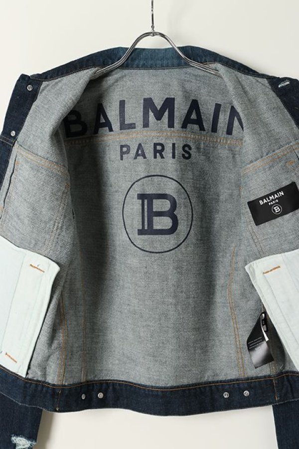 画像4: 【 30%OFF セール162,800円→113,960円】 BALMAIN バルマン BH2 BLOUSON DENIM PRINT LOGO{11TC015017D-6AA/11TCM15017D-6AA-BAS} (4)