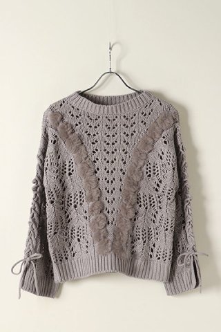 新品未使用！グレースレース刺繍ラグランニットトップ　ダイアグラム　グレースクラス グレースコンチネンタル｜GRACE CONTINENTALの正規取扱通販 - underbar