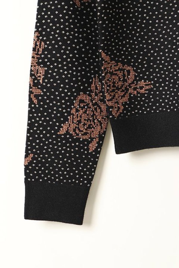 画像3: 【 40%OFF セール26,400円→15,840円】 グレースコンチネンタル|GRACE CONTINENTAL ローズ刺繍ニットトップ{0120443176-27BLK-BJA} (3)