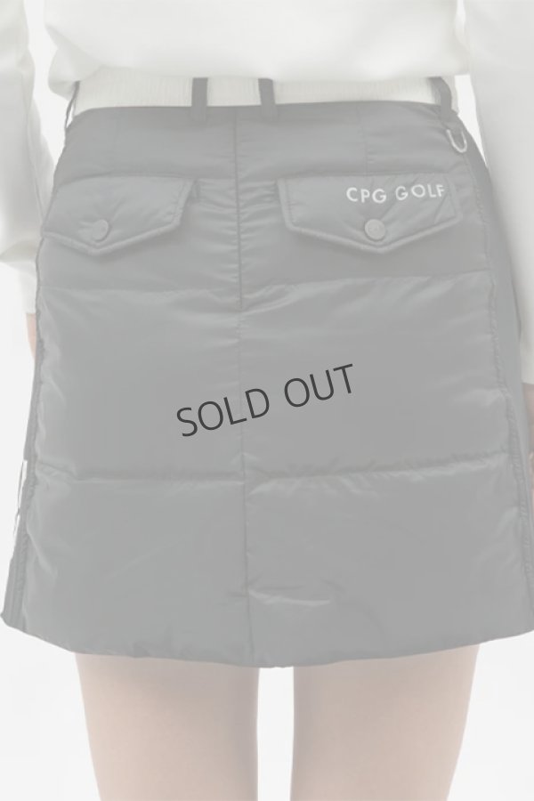 画像2: {SOLD}CPG GOLF シーピージーゴルフ 共地ベルト付きダウンスカート脇ニット{-BDA} (2)