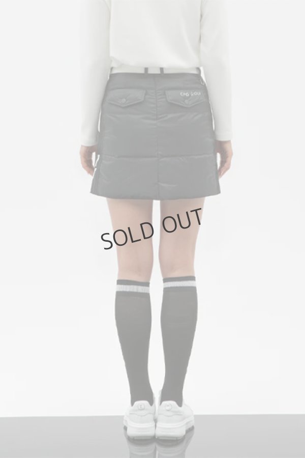 画像4: {SOLD}CPG GOLF シーピージーゴルフ 共地ベルト付きダウンスカート脇ニット{-BDA} (4)