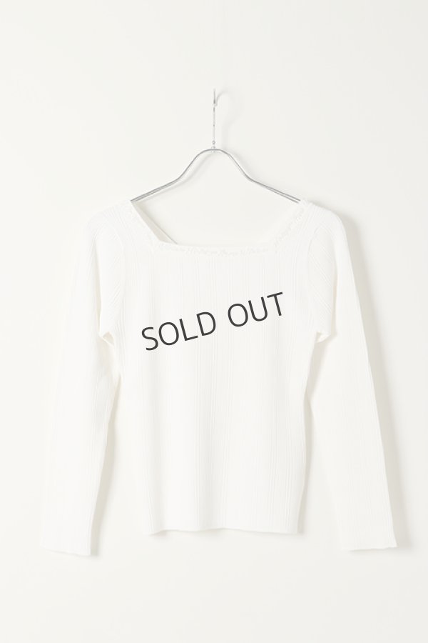 画像1: {SOLD}グレースコンチネンタル｜GRACE CONTINENTAL レースアップリブニットトップ{0121143043-01WHT-BAS} (1)