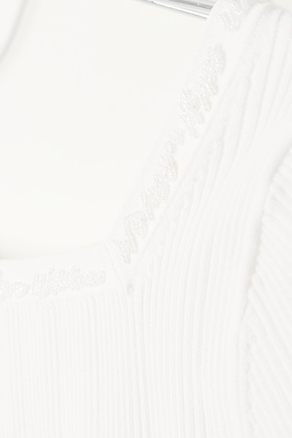 画像3:  {SOLD} グレースコンチネンタル｜GRACE CONTINENTAL レースアップリブニットトップ{0121143043-01WHT-BAS} (3)