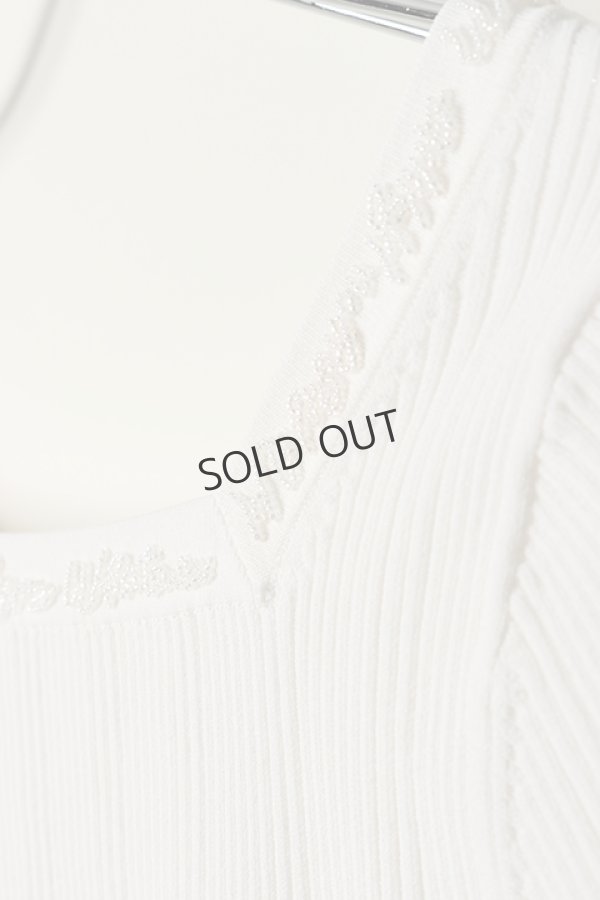 画像3: {SOLD}グレースコンチネンタル｜GRACE CONTINENTAL レースアップリブニットトップ{0121143043-01WHT-BAS} (3)