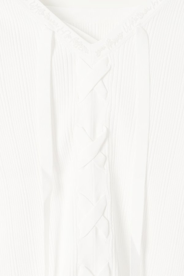 画像5:  {SOLD} グレースコンチネンタル｜GRACE CONTINENTAL レースアップリブニットトップ{0121143043-01WHT-BAS} (5)