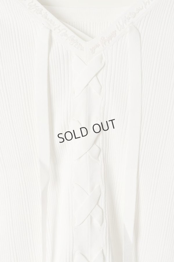画像5: {SOLD}グレースコンチネンタル｜GRACE CONTINENTAL レースアップリブニットトップ{0121143043-01WHT-BAS} (5)