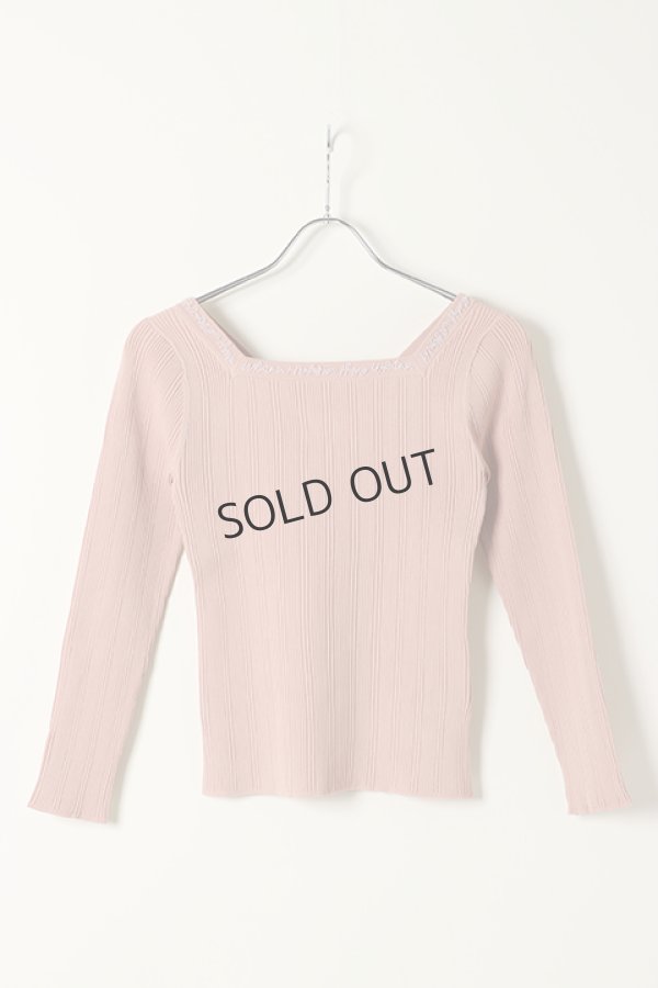 画像1: {SOLD}グレースコンチネンタル｜GRACE CONTINENTAL レースアップリブニットトップ{0121143043-04PNK-BAS} (1)