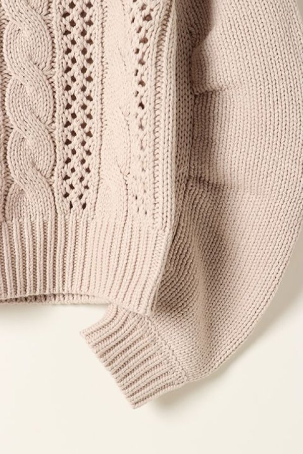 画像3: 【 40%OFF セール26,400円→15,840円】 グレースコンチネンタル|GRACE CONTINENTAL ケーブルメッシュニットトップ{0121143096-03BEG-BAS} (3)