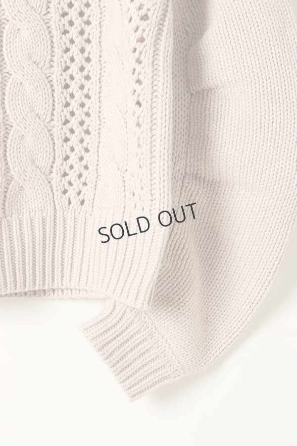 画像3: {SOLD}グレースコンチネンタル｜GRACE CONTINENTAL ケーブルメッシュニットトップ{0121143096-03BEG-BAS} (3)