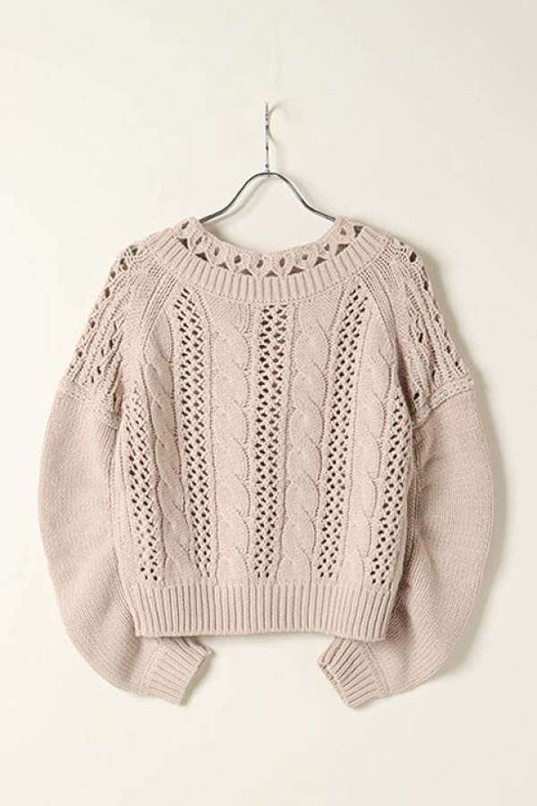 画像5: 【 40%OFF セール26,400円→15,840円】 グレースコンチネンタル|GRACE CONTINENTAL ケーブルメッシュニットトップ{0121143096-03BEG-BAS} (5)