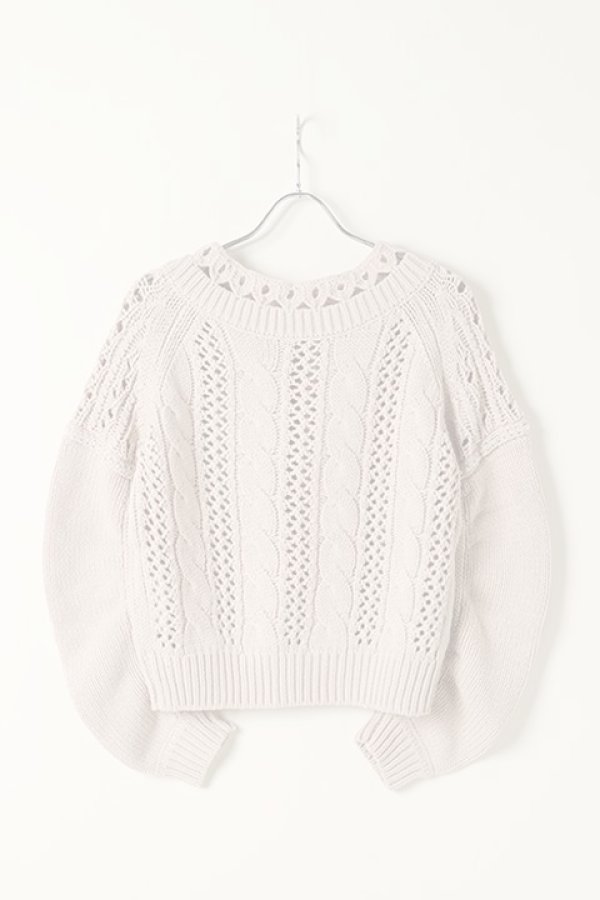 画像5:  {SOLD} グレースコンチネンタル｜GRACE CONTINENTAL ケーブルメッシュニットトップ{0121143096-03BEG-BAS} (5)