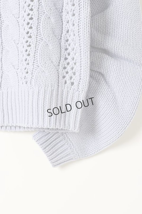 画像3: グレースコンチネンタル｜GRACE CONTINENTAL ケーブルメッシュニットトップ{0121143096-13BLU-BAS} (3)