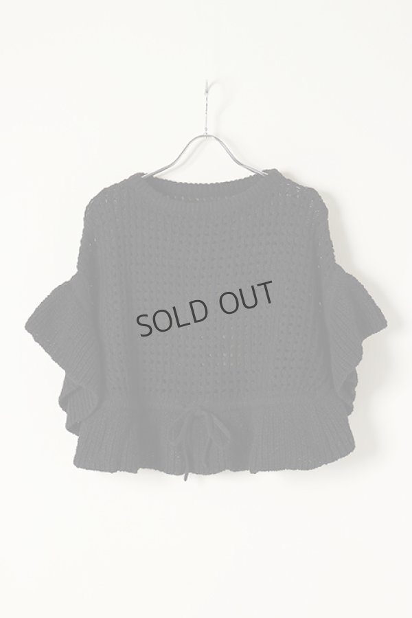 画像1: {SOLD}グレースコンチネンタル｜GRACE CONTINENTAL メッシュフリルニットトップ{0121243025-27BLK-BAS} (1)