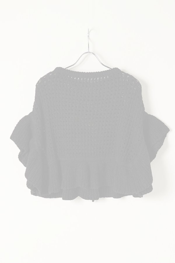 画像5:  {SOLD} グレースコンチネンタル｜GRACE CONTINENTAL メッシュフリルニットトップ{0121243025-27BLK-BAS} (5)