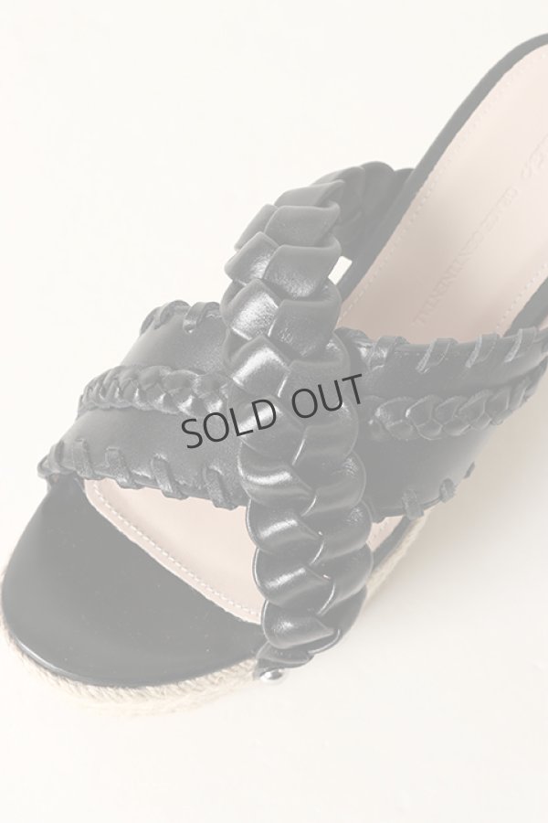 画像3: {SOLD}グレースコンチネンタル|GRACE CONTINENTAL レザーウェッジサンダル{0121272502-27BLK-BAS} (3)