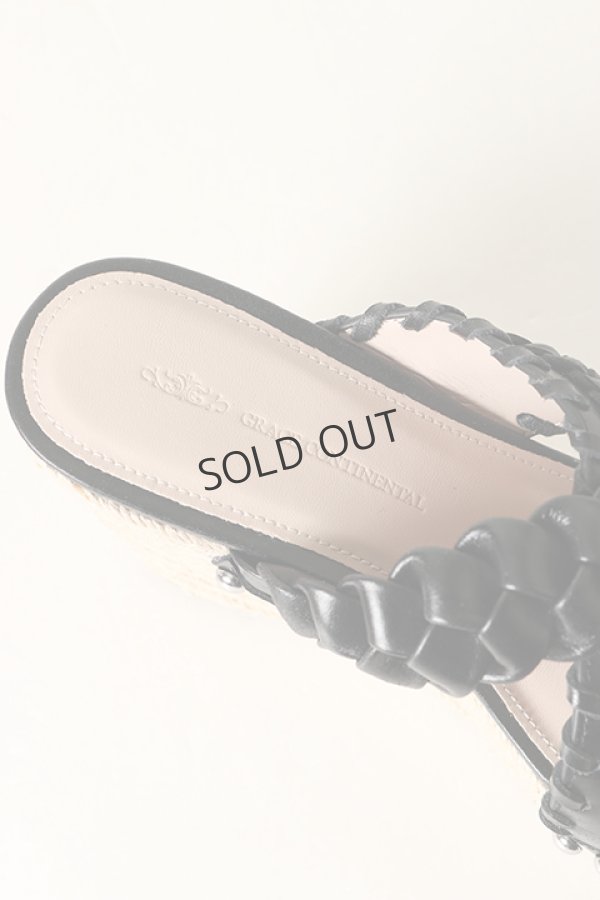 画像4: {SOLD}グレースコンチネンタル|GRACE CONTINENTAL レザーウェッジサンダル{0121272502-27BLK-BAS} (4)