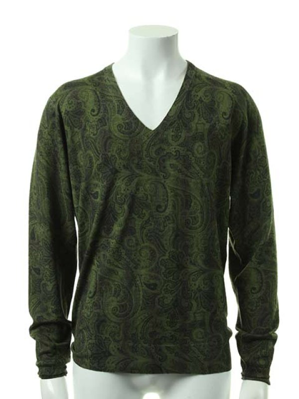 画像2: 【 50%OFF セール118,800円→59,400円】 ETRO エトロ V-NECK STAMPATO SFI{12134-9704-0500-ACS} (2)