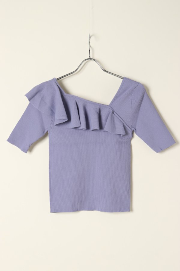 画像5: 【 40%OFF セール20,900円→12,540円】 グレースコンチネンタル|GRACE CONTINENTAL サイドフリルリブニットトップ{0121343111-09LVD-BAA} (5)