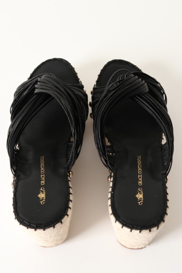画像4: 【 40%OFF セール24,200円→14,520円】 グレースコンチネンタル|GRACE CONTINENTAL ストリングウェッジサンダル{0122172505-27-BBS} (4)