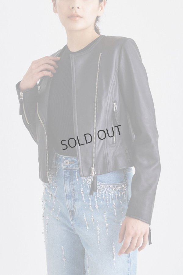 画像3: {SOLD}グレースコンチネンタル|GRACE CONTINENTAL ライダースショートジャケット{0122304080-27BLK-BBA} (3)