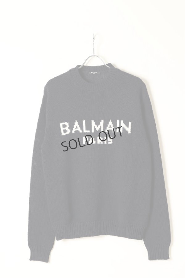 画像1: {SOLD}BALMAIN バルマン BH1 KNIT TOP LOGO MERINO{12KD000K027-SAJ-BAA} (1)