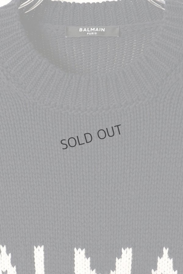 画像2: {SOLD}BALMAIN バルマン BH1 KNIT TOP LOGO MERINO{12KD000K027-SAJ-BAA} (2)