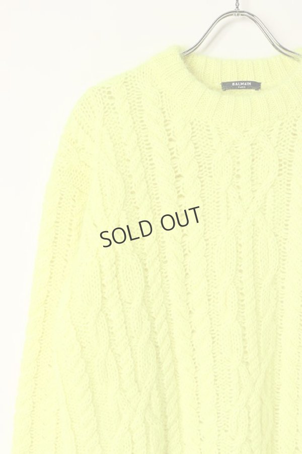 画像3: {SOLD}BALMAIN バルマン BH2 KNIT TOP MOHAIR CABLE{12KE010K050-1KB-BAA} (3)
