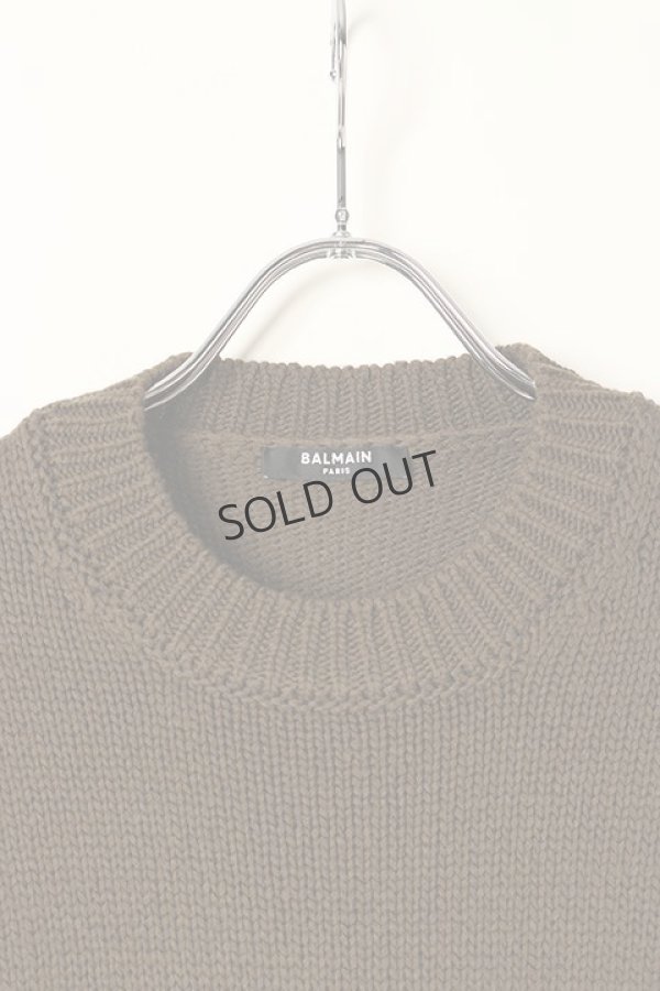 画像2: {SOLD}BALMAIN バルマン BH2 KNIT TOP LOGO MERINO{12MKD000K027-UCZ-BAA} (2)