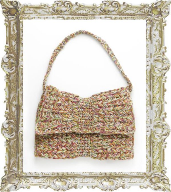 画像1: joujou ジュジュ KNIT RIBBON BAG L-COLORFUL-{-ACA} (1)