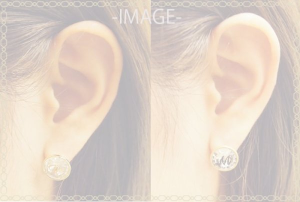 画像2: joujou ジュジュ SABLE　INITIAL PIERCE　-E-{132130{GOLD} / 132143{BLACK}-ACA} (2)