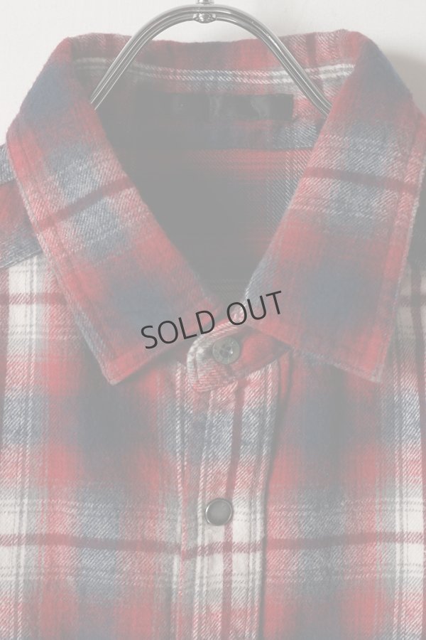 画像3: {SOLD}roarguns ロアーガンズ "PISTOL"&"SON OF GOD" CORD EMBROIDERY ONE WASH FLANNEL CHECK SHAGGY RAISING SHIRT{-ADA} (3)