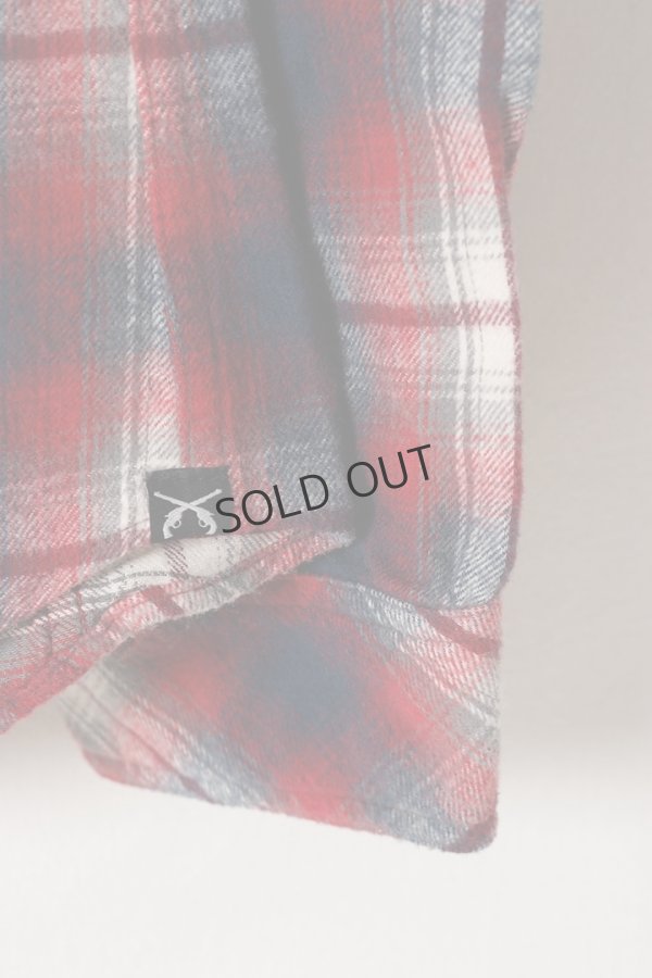 画像5: {SOLD}roarguns ロアーガンズ "PISTOL"&"SON OF GOD" CORD EMBROIDERY ONE WASH FLANNEL CHECK SHAGGY RAISING SHIRT{-ADA} (5)