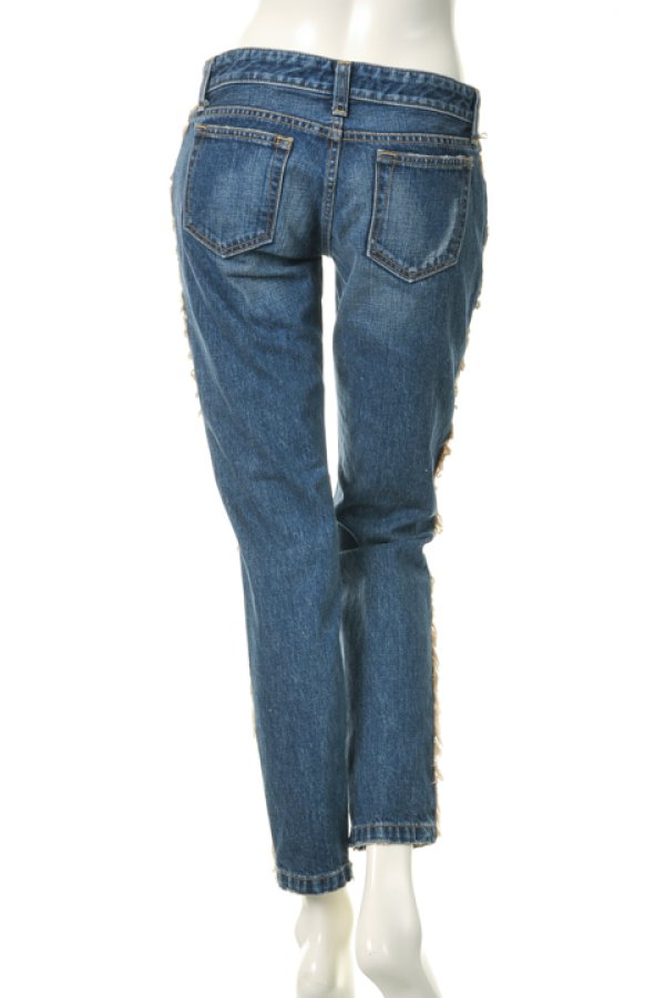 画像2: ▽ 70%OFF アウトレットセール22,000円→6,600円▽ NINE ナイン フリンジデニムPNT{-} (2)