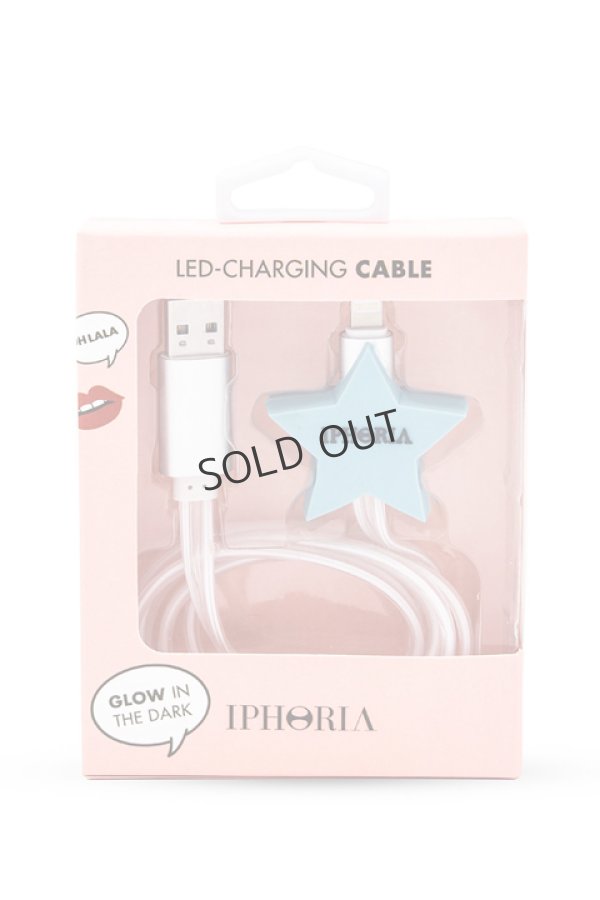画像1: {SOLD}IPHORIA アイフォリア Lightning Cable for Apple -glow in the dark！-Blue Star【充電ケーブル】{-AHS} (1)
