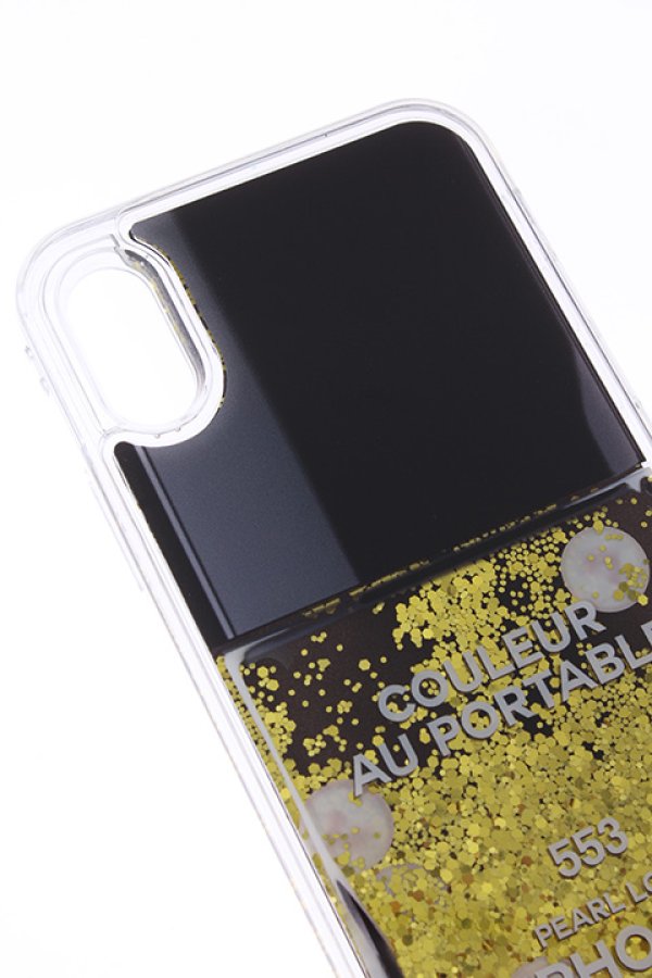 画像4: ▽ 60%OFF アウトレットセール|8,470円→3,388円▽ IPHORIA アイフォリア Nail Polish Black with Golden Glitter【リキッドコレクション】【iPhone X】{-AHS} (4)
