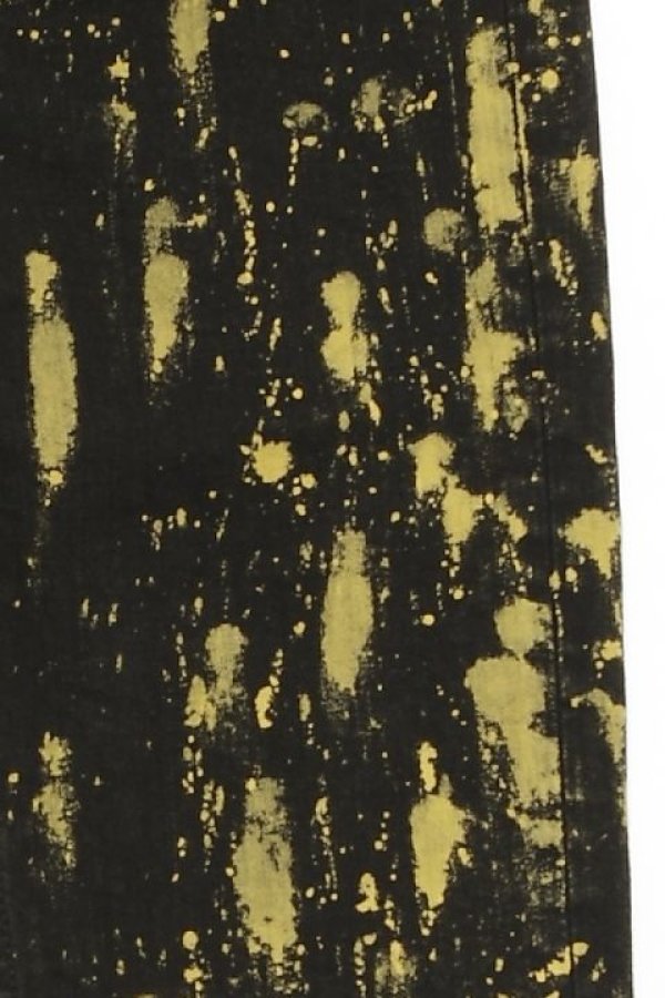 画像3: 【 50%OFF セール41,800円→20,900円】 ISAMU KATAYAMA BACKLASH イサムカタヤマバックラッシュ IRON SNOW COTTON ストレッチ ペンキ加工+ジャパンカーフタンニンレザーパンツ{-AEA} (3)