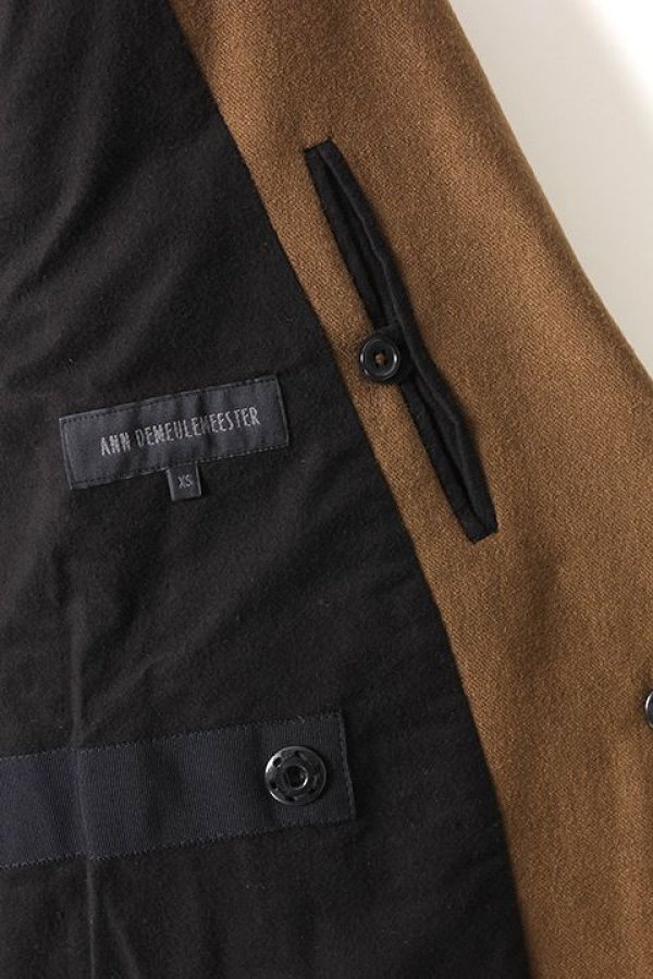 画像5: 【 50%OFF セール213,950円→106,975円】 ANN DEMEULEMEESTER アンドゥムルメステール DB PEA COAT GERALDI KHAKI{1808-3008-196-049-KHAKI-AHA} (5)