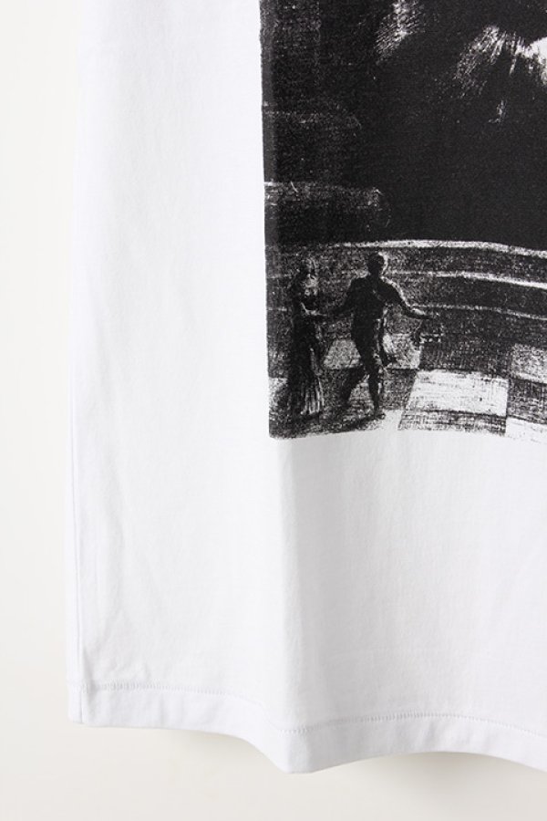 画像5: 【 50%OFF セール49,280円→24,640円】 ANN DEMEULEMEESTER アンドゥムルメステール T-SHIRT UNICOTTON WHITE+PRINT "VISION" BLACK{1901-3803-240-002-WHT-AIS} (5)