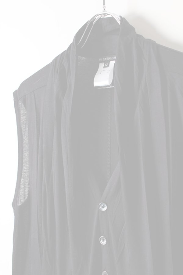 画像5:  {SOLD} ANN DEMEULEMEESTER アンドゥムルメステール SLEEVELESS CARDIGAN ILIAD BLACK {1901-3810-234-099-BLK-AIS}  :19013810234BLK-XS  (5)