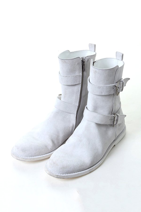 画像2: 【 50%OFF セール171,050円→85,525円】 ANN DEMEULEMEESTER アンドゥムルメステール ANKLE BOOTS SCAMOSCIATO WASHED BIANCO{1901-4222-367-001-WHT-AIS} (2)